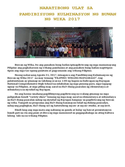 Naratibong Ulat Buwan NG Wika 2018 .